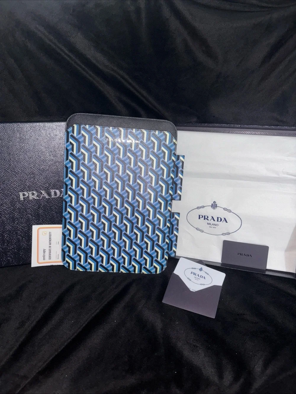 New Prada tablet case geometric saffiano twist design- all inclusive